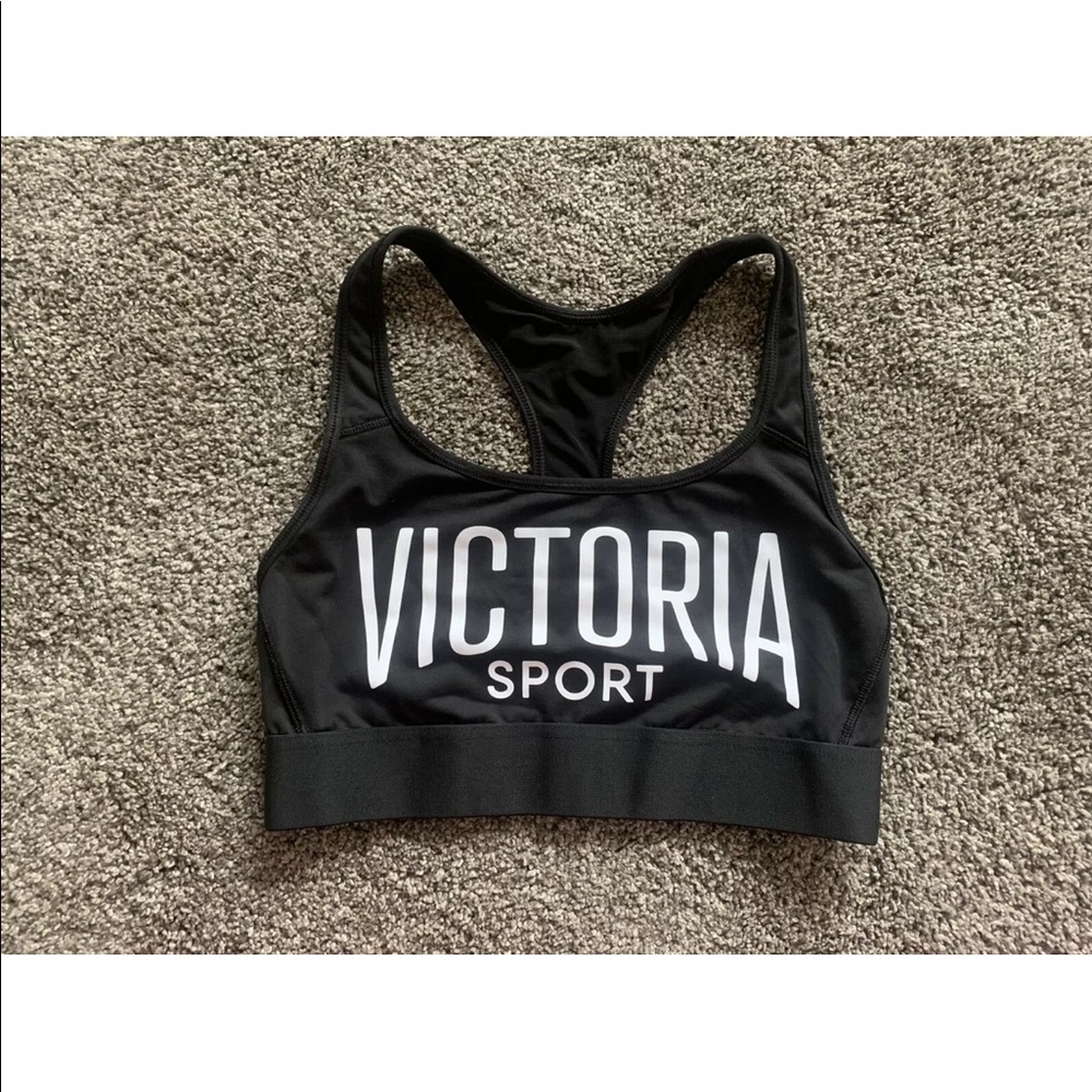 Victoria's Secret logo sports bra. Black medium